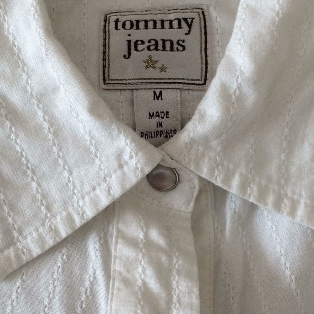 Tommy jeans fitted pearl snap textured cotton - Picture 5 of 8
